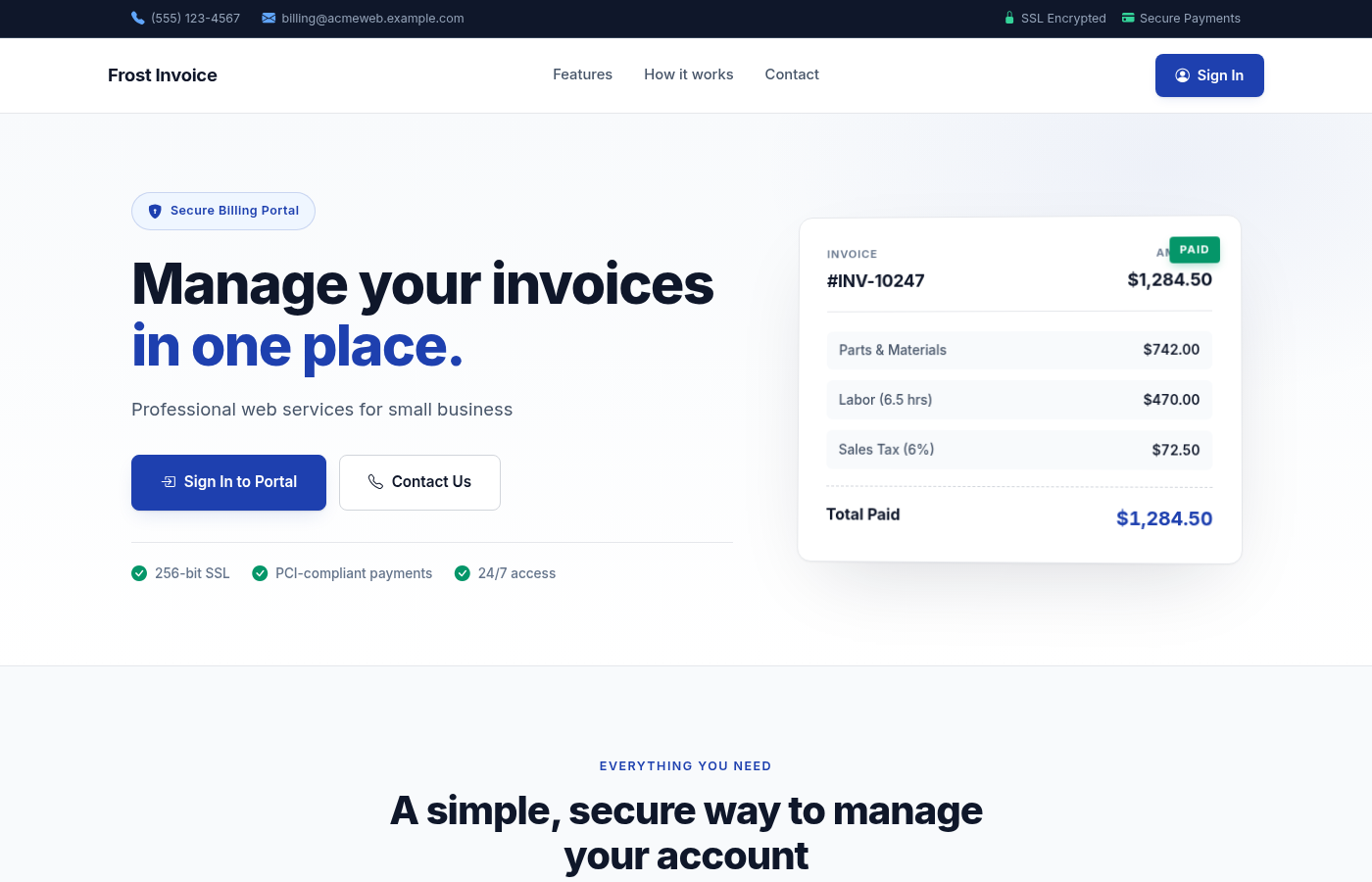 Public Landing Page